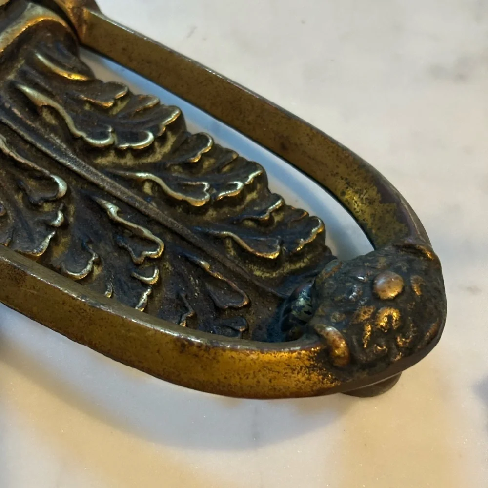 Antique Acanthus Leaf Brass Door Knocker